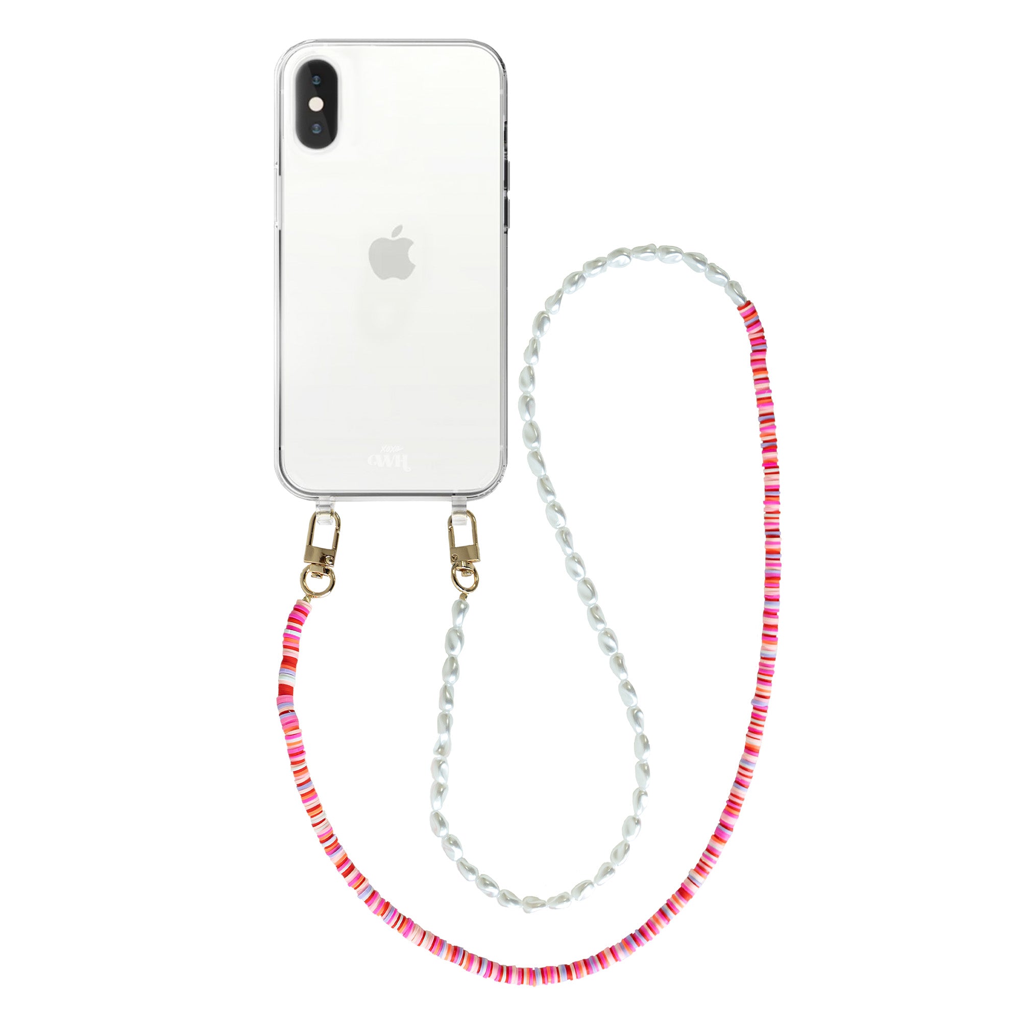 xoxo Wildhearts - iPhone X/XS - Island Girl Transparant Cord Case - Long Cord
