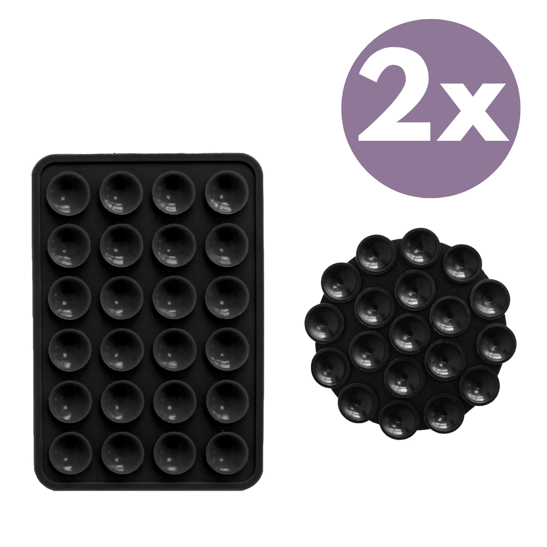 xoxo Wildhearts - xoxo Wildhearts telefoonsticker Bundel - 2x Stick On Me sticker - Selfiesticker TikTok - Zuignap telefoonhoes telefoon sticker - Sticky sticker - Octobuddy Popsocket - Telefoonhouder - Vierkant en rond - Zwart