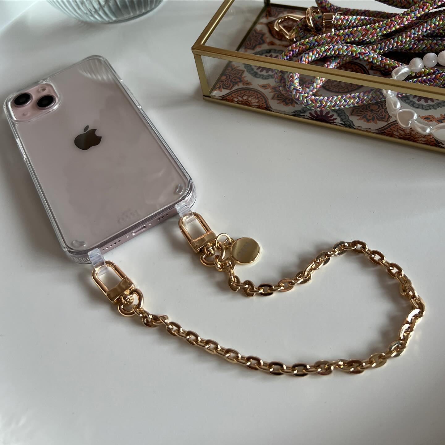 xoxo Wildhearts iPhone 17 Air - Dreamy Transparant Cord Case - Short Cord