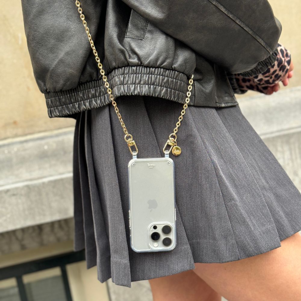 xoxo Wildhearts iPhone 17 - Dreamy Transparant Cord Case - Long Cord