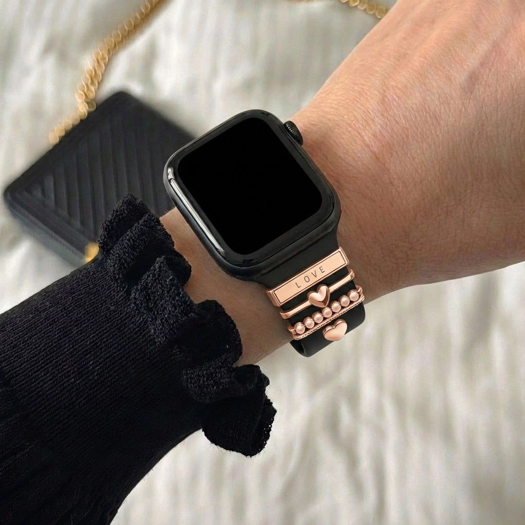 xoxo Wildhearts Watch Strap Charm - Hearts (rose gold)