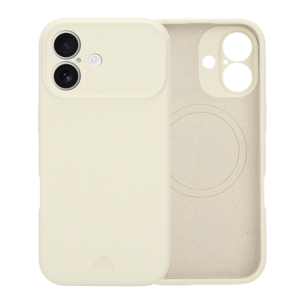 Shockproof silicone case MagSafe Camera Protection Beige - iPhone 17