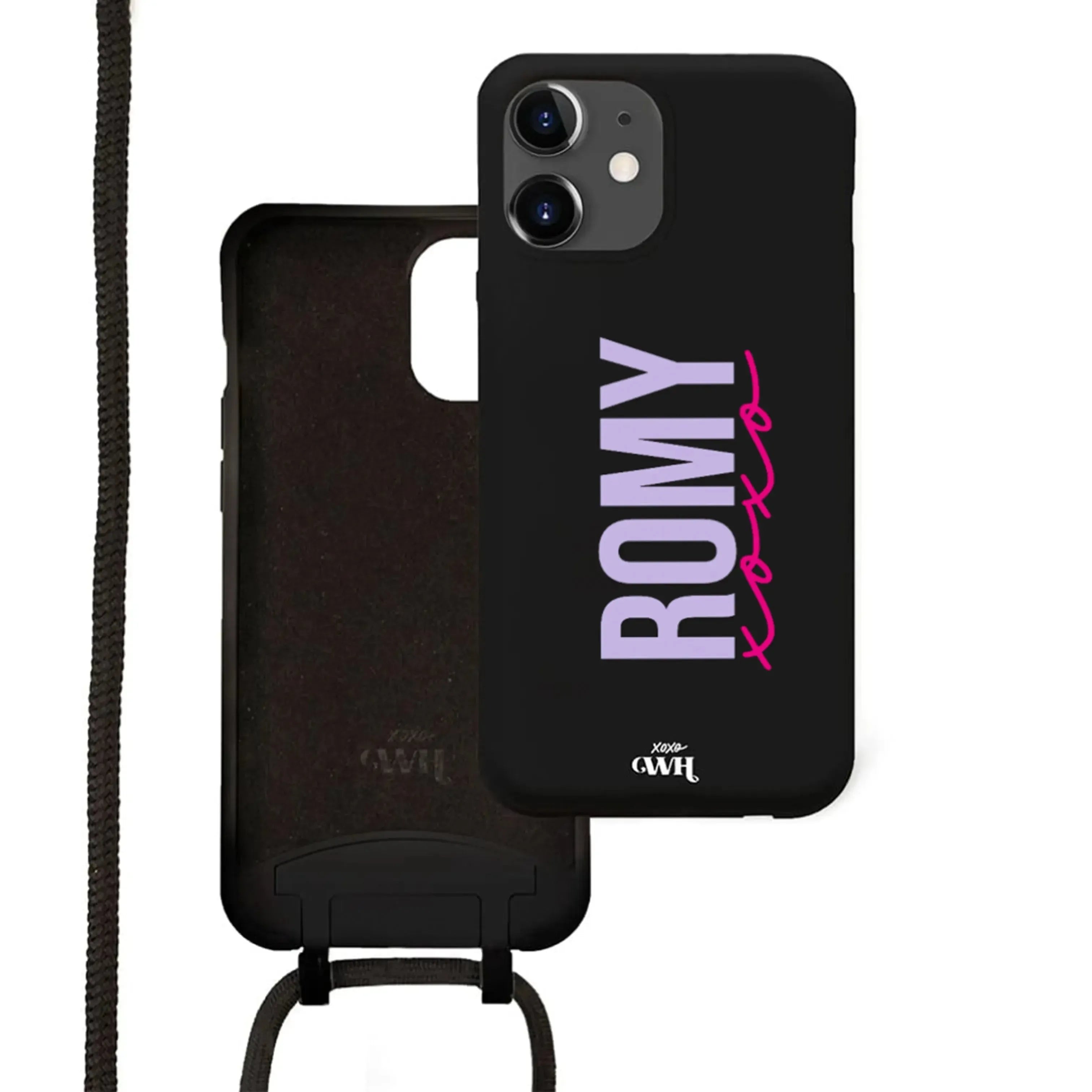 xoxo Wildhearts - iPhone 11 - Black Personalized Cord Case