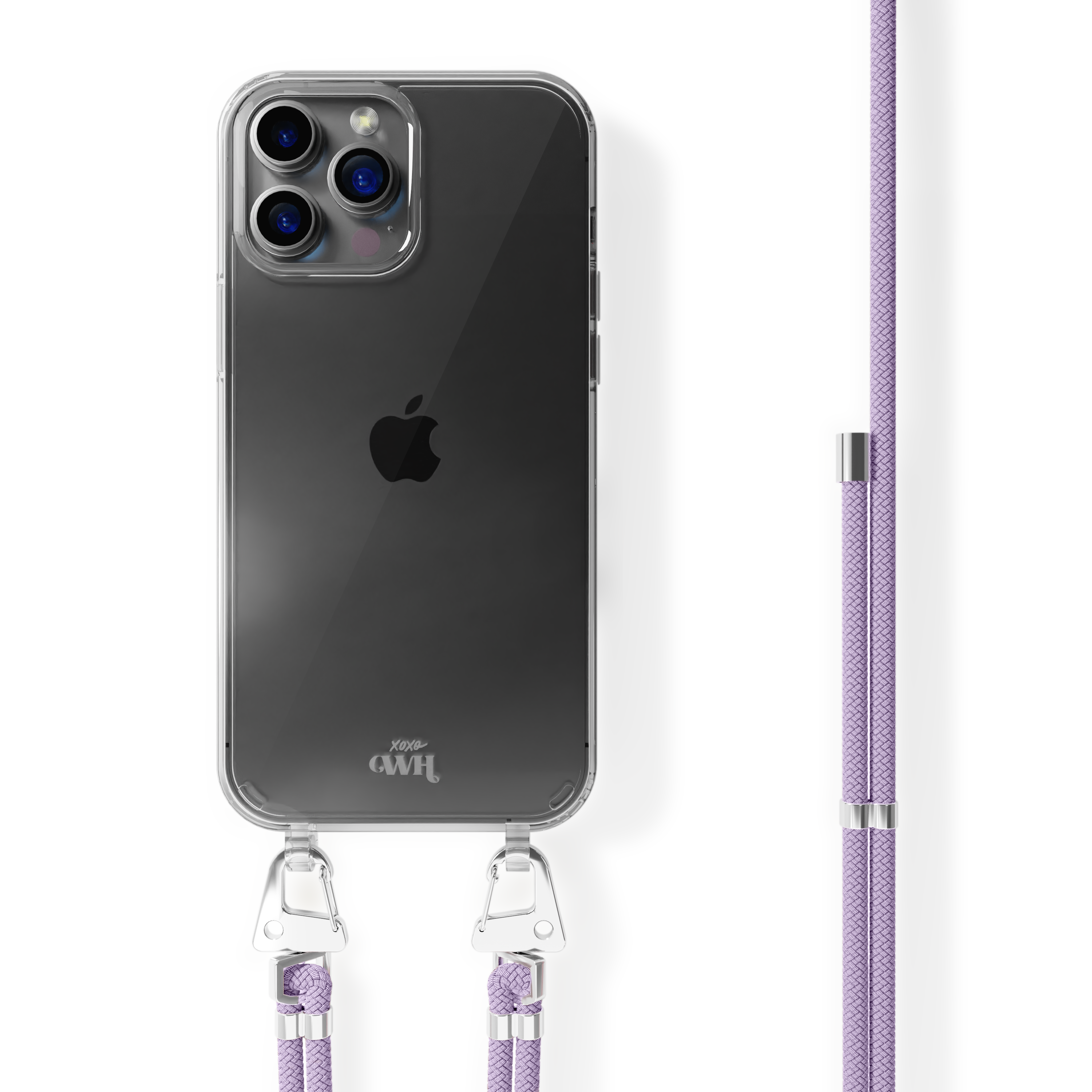 xoxo Wildhearts - iPhone 11 Pro Max - Wildhearts Transparante case + paarse koord