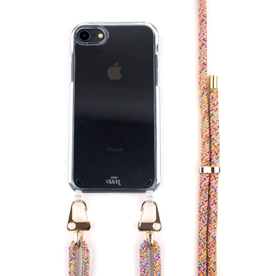 iPhone 7/8 Plus - Wildhearts Transparant Rainbow Vibes Cord Case iPhone 7/8 Plus