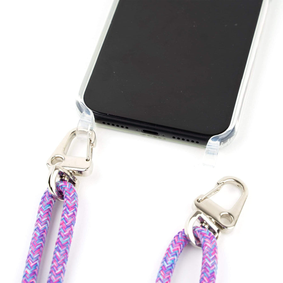 iPhone 13 mini - Wildhearts Transparant Purple Fever Cord Case iPhone 13 mini