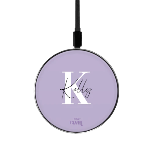 Personalized Wireless Charger - Purple