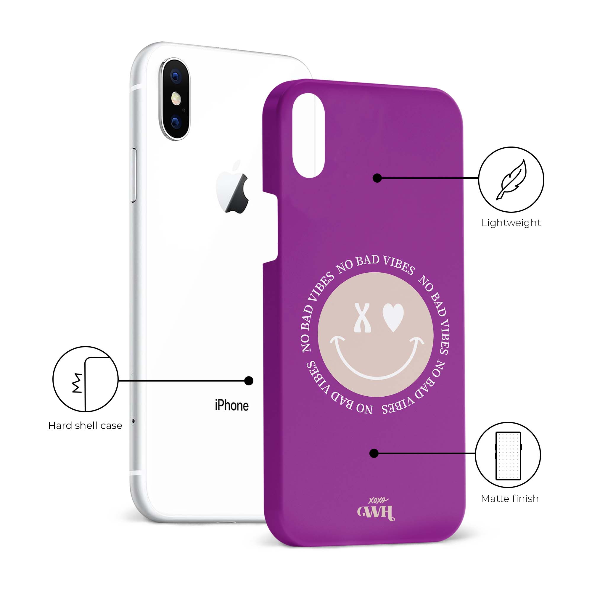 xoxo Wildhearts - No Bad Vibes Purple - iPhone X/XS