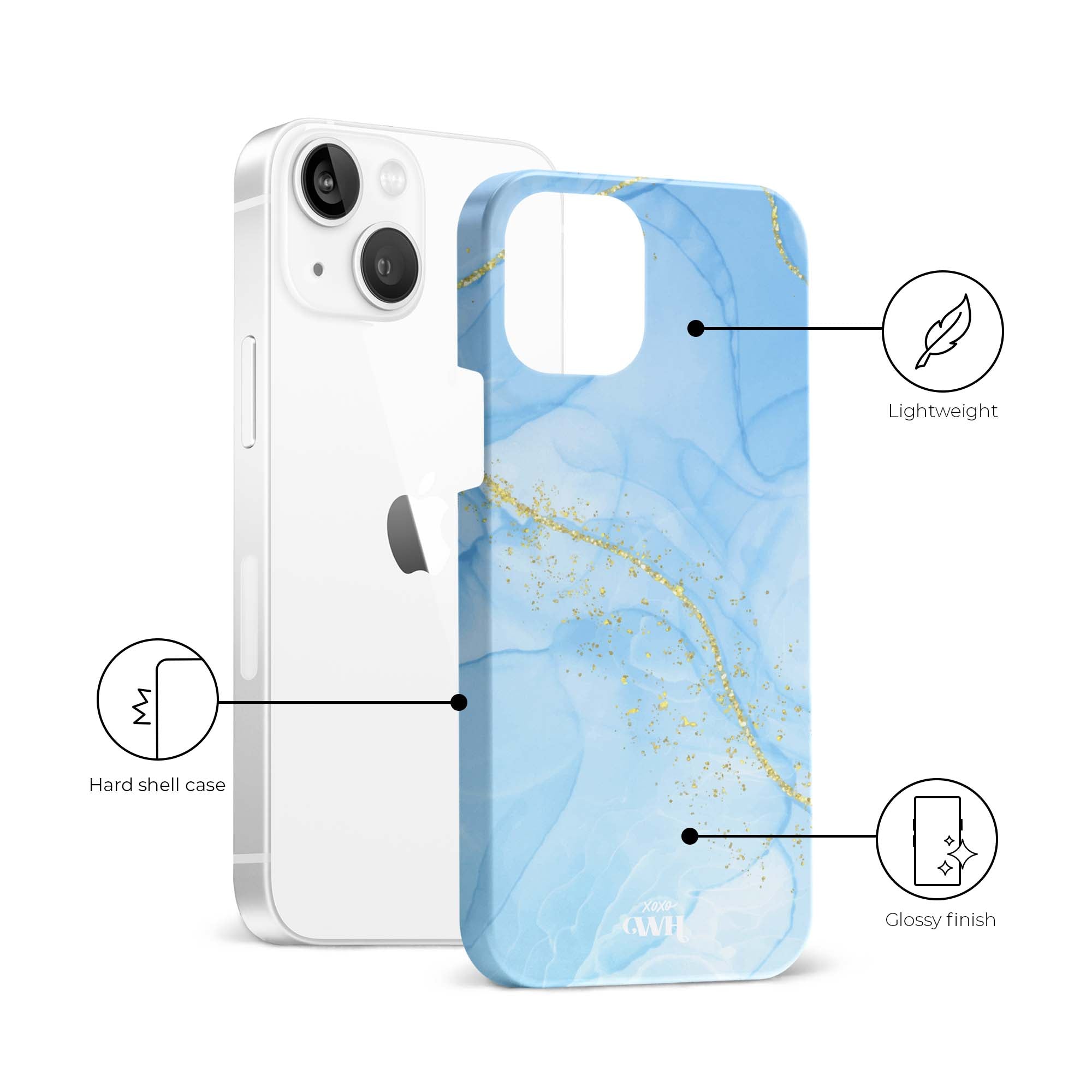 xoxo Wildhearts - Marble Blue - iPhone 14 Plus