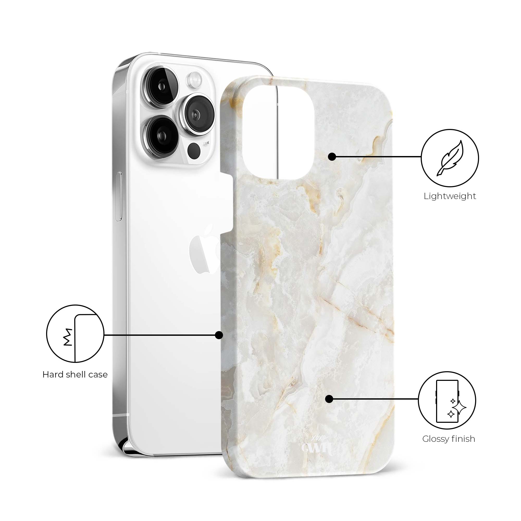 xoxo Wildhearts - Marble Off Whites - iPhone 13 Pro