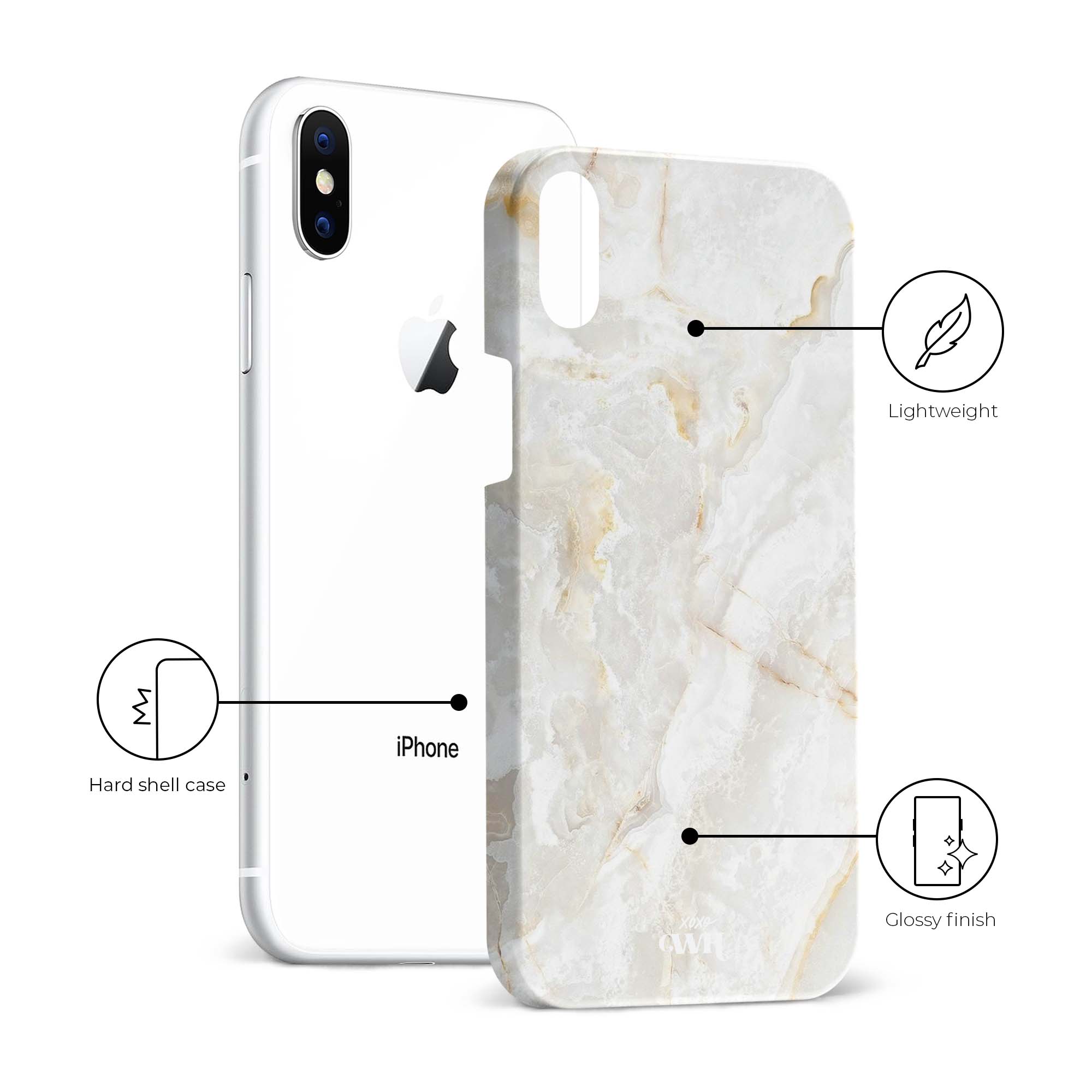 xoxo Wildhearts - Marble Off Whites - iPhone X/XS