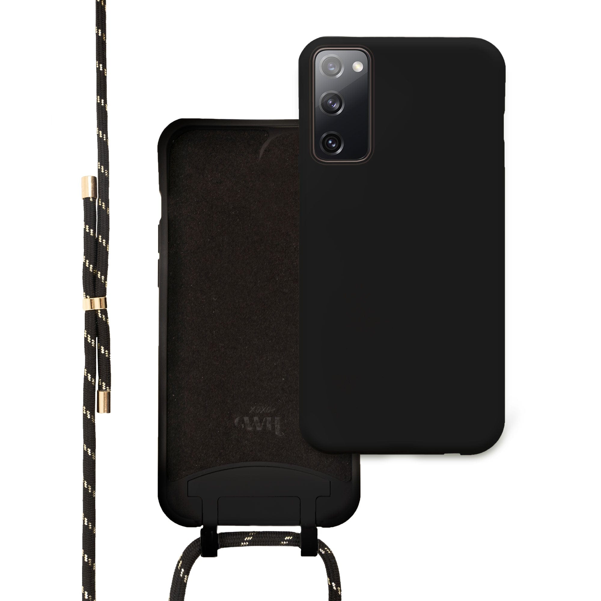 xoxo Wildhearts - Samsung Galaxy S20 FE - Pretty Black & Gold Cord Case