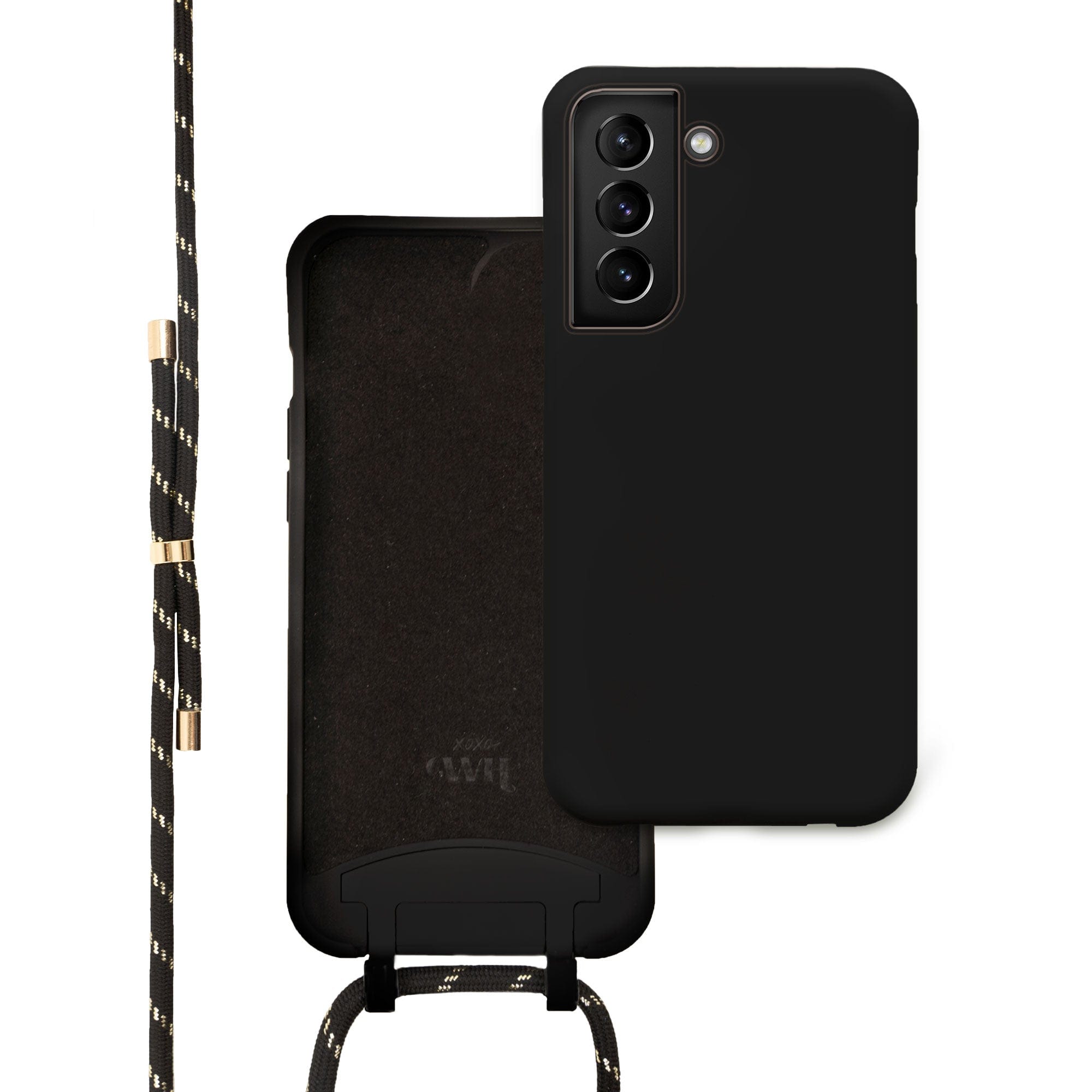 xoxo Wildhearts - Samsung Galaxy S21 - Pretty Black & Gold Cord Case