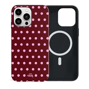 xoxo Wildhearts Polka Dots (Burgundy) MagSafe - Double Layer - iPhone 13 Pro