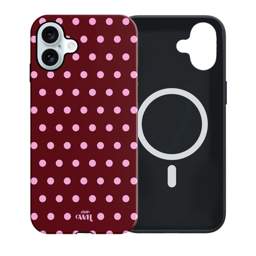 xoxo Wildhearts Polka Dots (Burgundy) MagSafe - Double Layer - iPhone 16