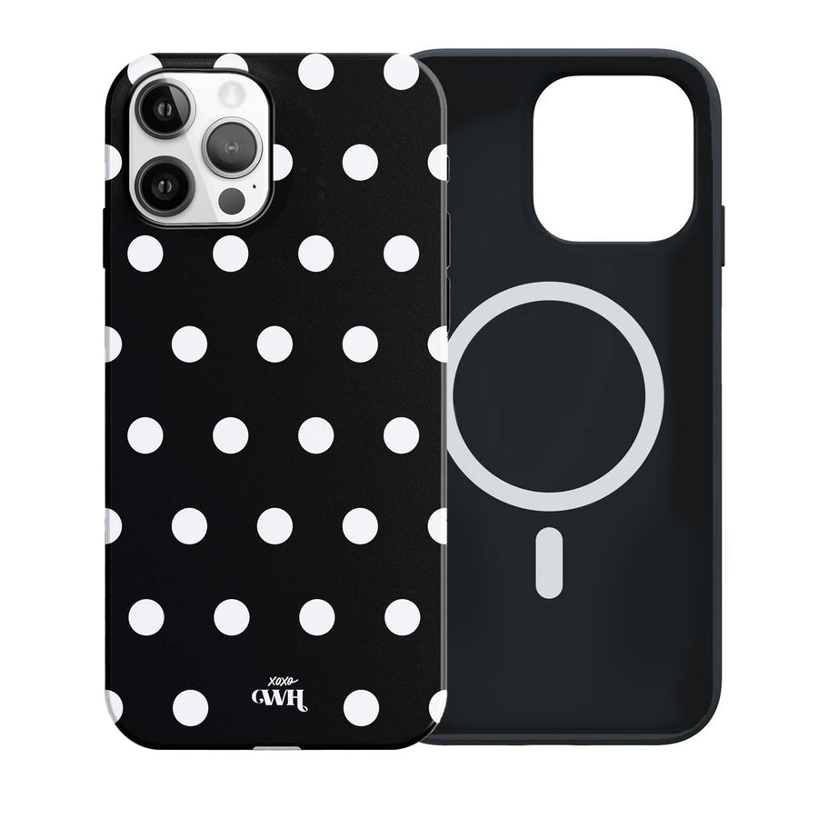Polka Dots (Black) MagSafe - Double Layer - iPhone 12 Pro Max