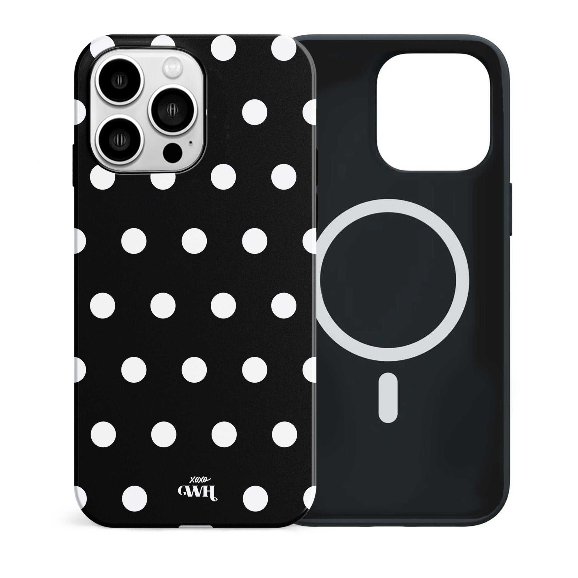 Polka Dots (Black) MagSafe - Double Layer