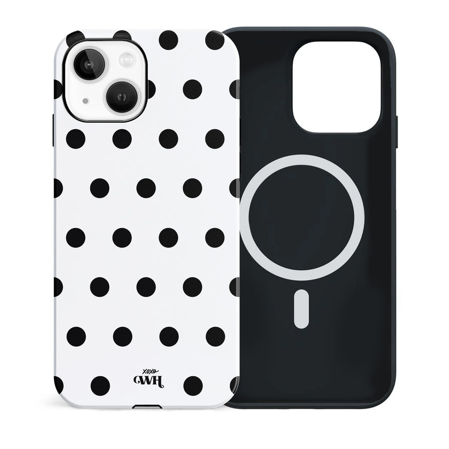 Polka Dots (White) MagSafe - Double Layer - iPhone 15
