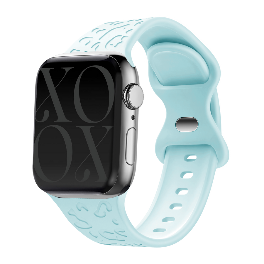 xoxo Wildhearts - Apple Watch siliconen bandje Leopard Print - light green - 44/45/46/49mm