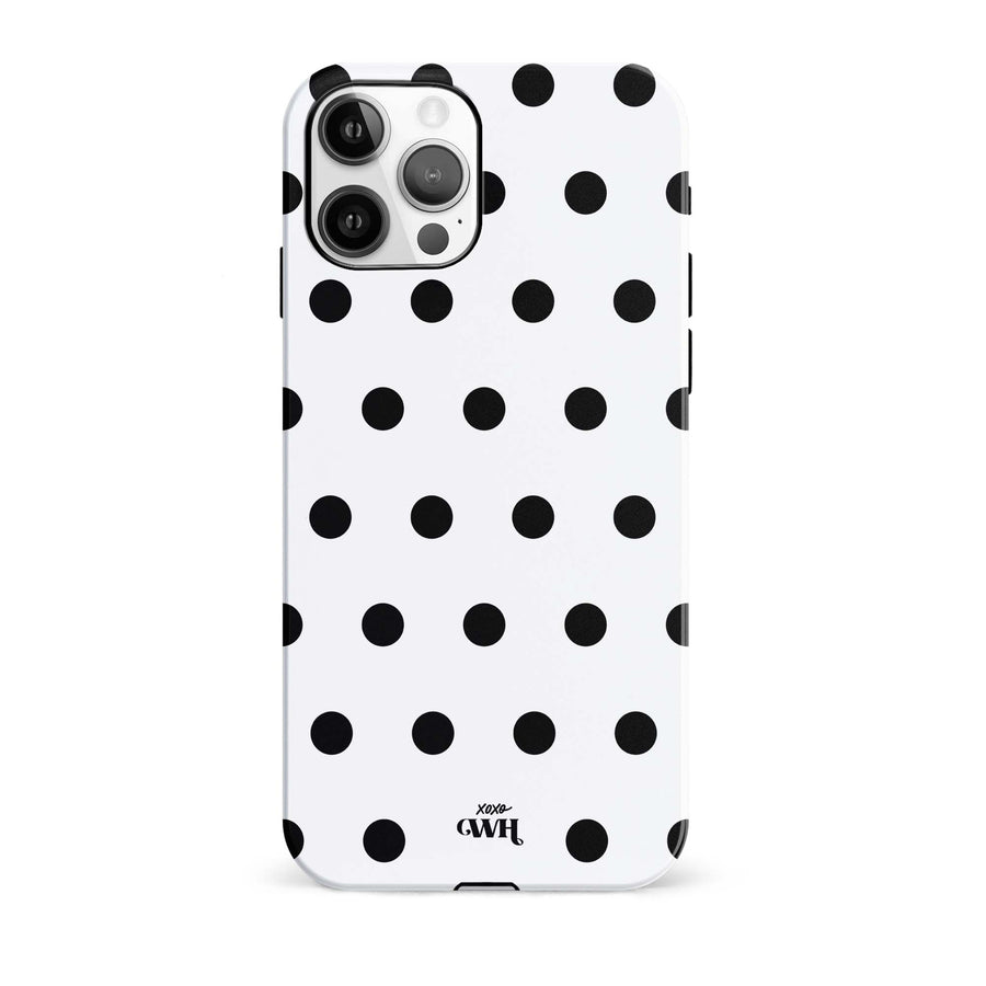 Polka Dots (White) MagSafe - Double Layer - iPhone 12 Pro Max