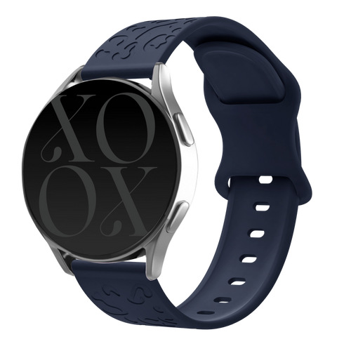 xoxo Wildhearts - Samsung Galaxy Watch 4 Classic 46mm siliconen bandje Leopard Print - midnight blue