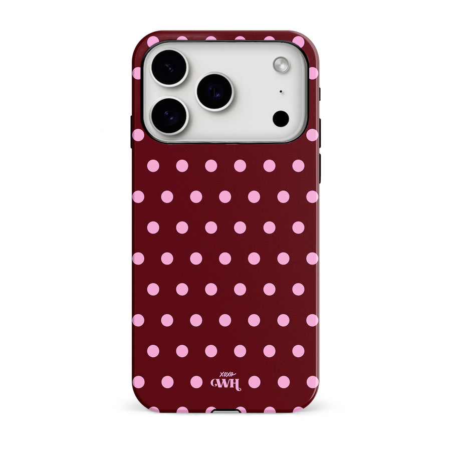 Polka Dots (Burgundy) - iPhone 17 Pro