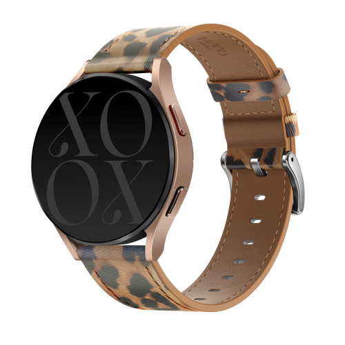 Samsung Galaxy Watch 4 Classic 42mm leather strap - leopard