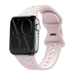 xoxo Wildhearts - Apple Watch siliconen bandje Leopard Print - light pink - 38/40/41/42mm