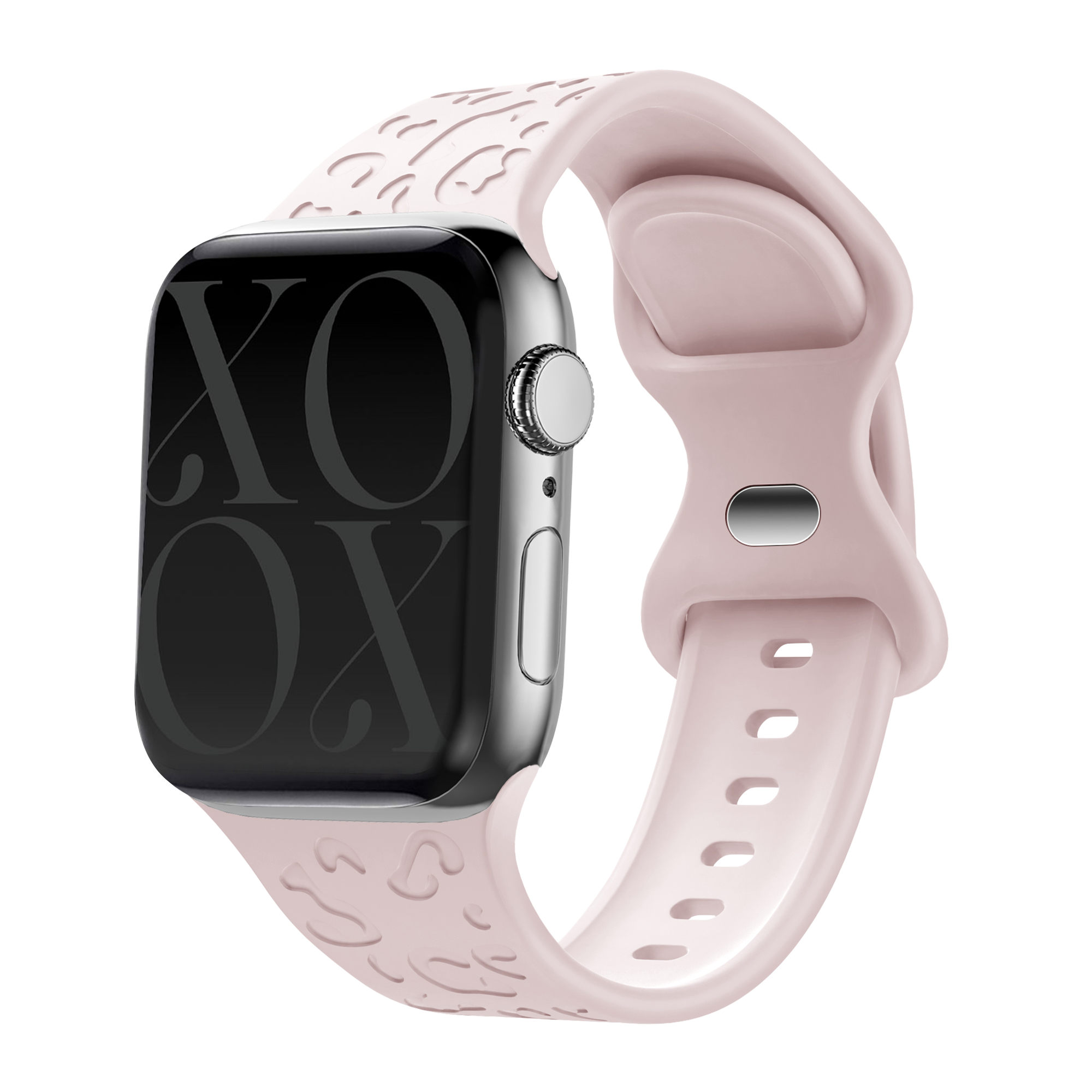 xoxo Wildhearts - Apple Watch siliconen bandje Leopard Print - light pink - 38/40/41/42mm