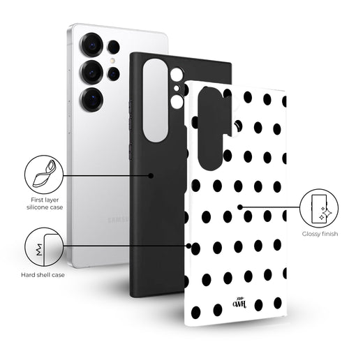 xoxo Wildhearts Polka Dots (White) - Samsung Galaxy S23 Ultra