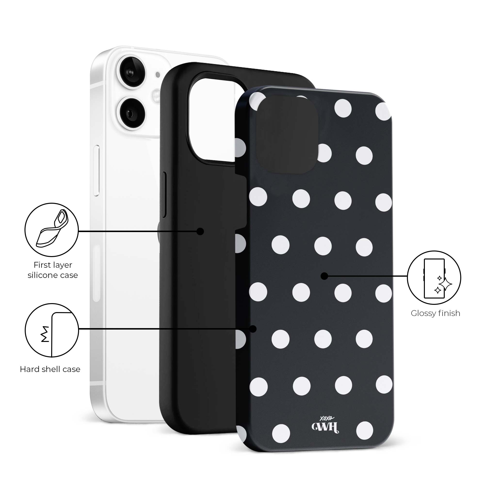 xoxo Wildhearts Polka Dots (Black) - iPhone 11