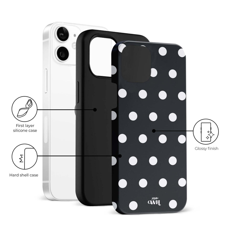 Polka Dots (Black) MagSafe - Double Layer - iPhone 12