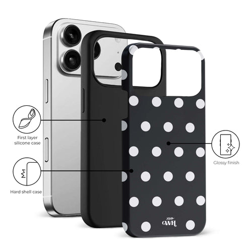 xoxo Wildhearts Polka Dots (Black) MagSafe - Double Layer - iPhone 17 Pro
