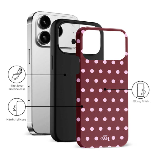 xoxo Wildhearts Polka Dots (Burgundy) - iPhone 17 Pro