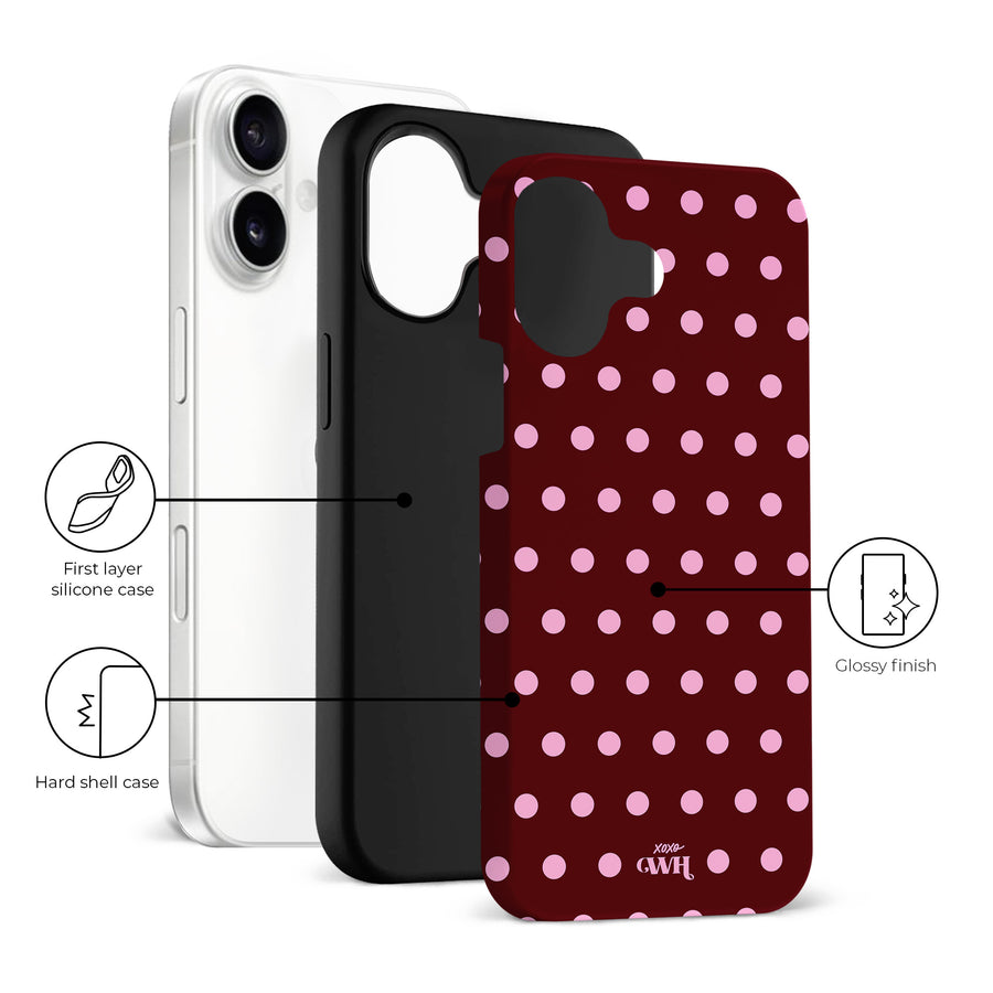 Polka Dots (Burgundy) - iPhone 16 Plus