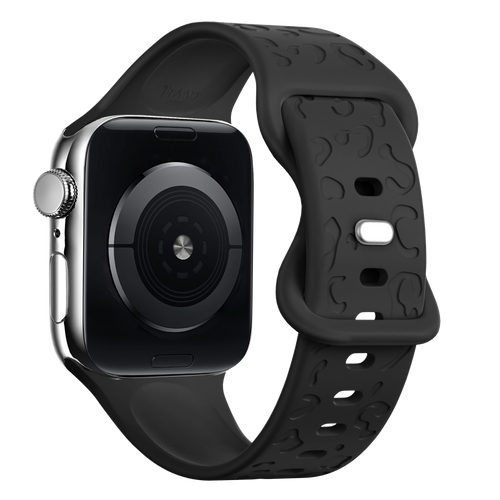 xoxo Wildhearts - xoxo Wildhearts Bundel Zwart - 2x Luxe band geschikt voor Apple Watch bandje - Series 1/2/3/4/5/6/7/8/9/10/SE - Maat: 38 mm / 40 mm / 41 mm / 42 mm - Milanese band en Siliconen band met Luipaard Patroon - iWatch bandje - Horlogeband - Zwart