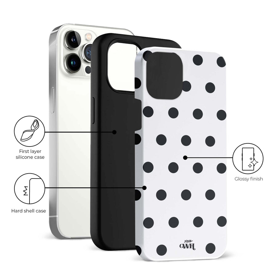 Polka Dots (White) MagSafe - Double Layer - iPhone 12 Pro Max