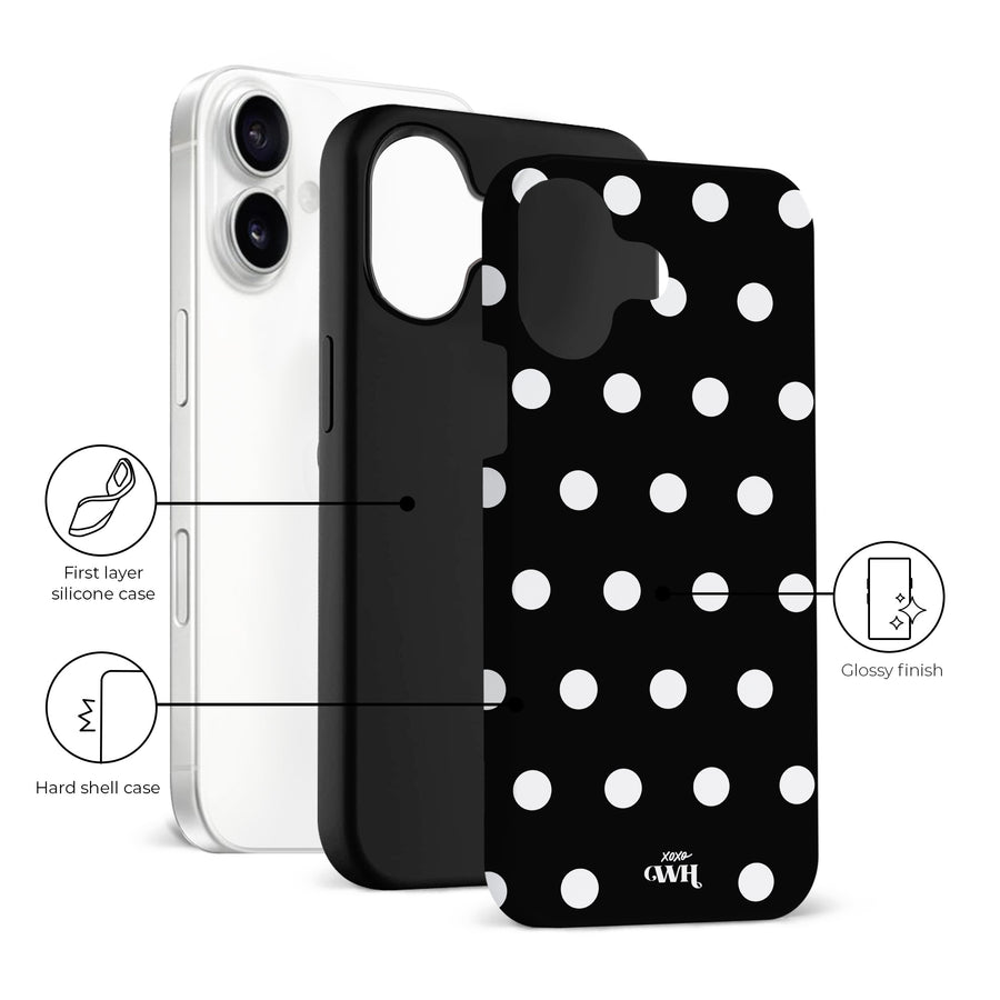 Polka Dots (Black) MagSafe - Double Layer - iPhone 16