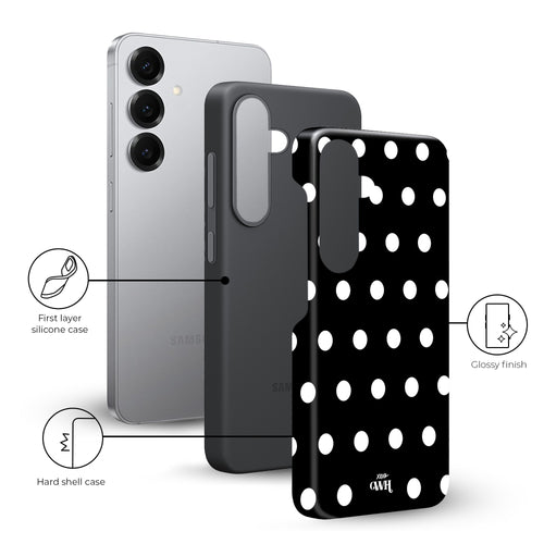 xoxo Wildhearts Polka Dots (Black) - Samsung Galaxy S23