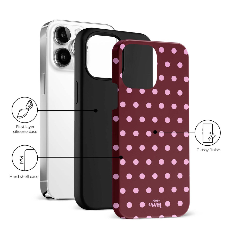 Polka Dots (Burgundy) - iPhone 14 Pro Max
