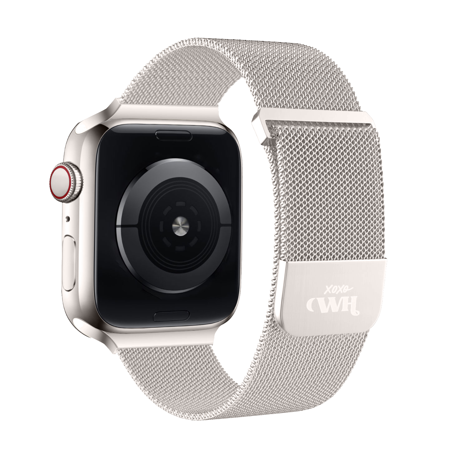 xoxo Wildhearts - xoxo Wildhearts Sterrenlicht Bundel - 2x Luxe band geschikt voor Apple Watch bandje - Series 1/2/3/4/5/6/7/8/9/10/SE - Maat: 38 mm / 40 mm / 41 mm / 42 mm - Milanese band en Siliconen band met Luipaard Patroon - iWatch bandje - Starlight