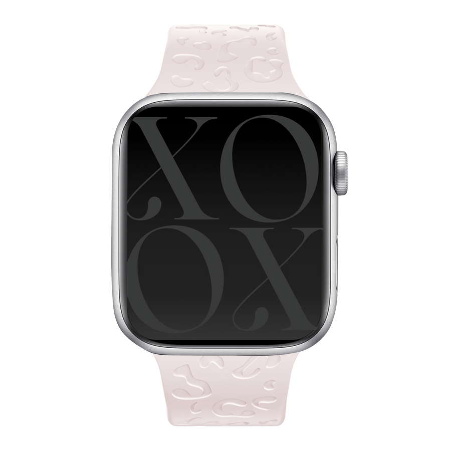 xoxo Wildhearts - Apple Watch siliconen bandje Leopard Print - light pink - 44/45/46/49mm