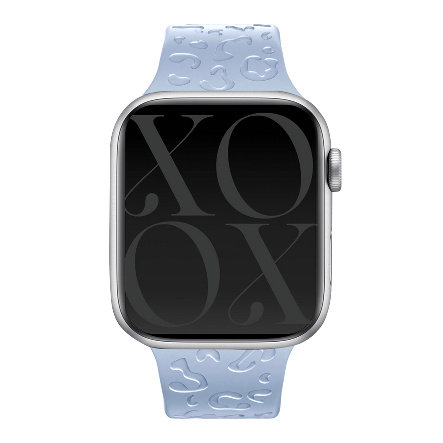 xoxo Wildhearts - Apple Watch siliconen bandje Leopard Print - light blue - 38/40/41/42mm