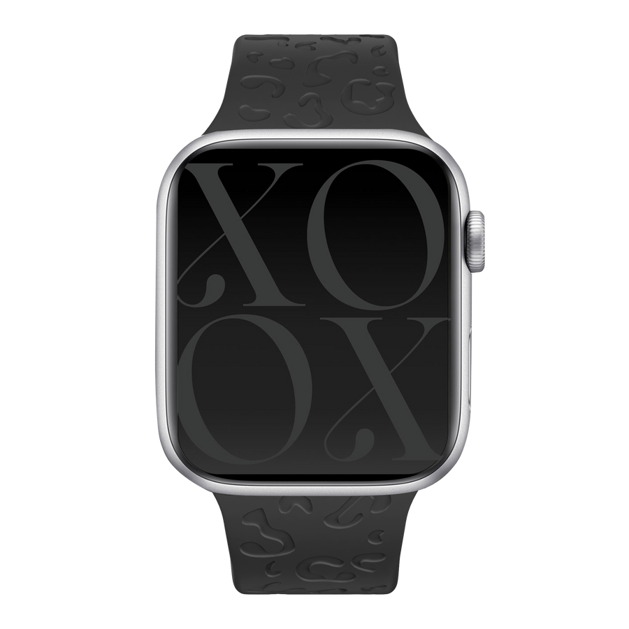 xoxo Wildhearts - Apple Watch siliconen bandje Leopard Print - black - 44/45/46/49mm