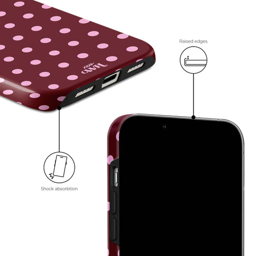 xoxo Wildhearts Polka Dots (Burgundy) - iPhone 17 Pro