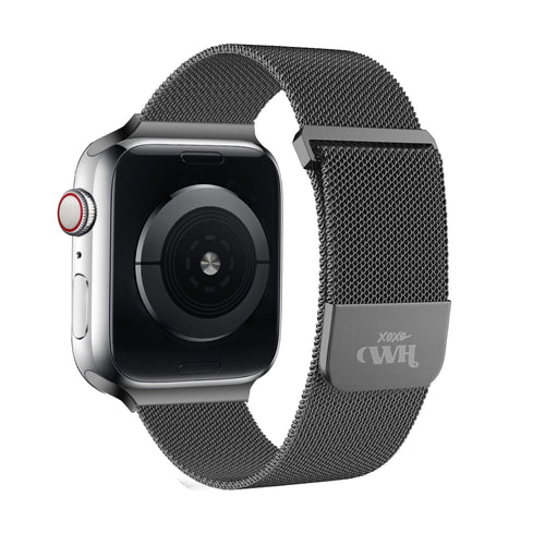 xoxo Wildhearts - xoxo Wildhearts Bundel Zwart - 2x Luxe band geschikt voor Apple Watch bandje - Series 1/2/3/4/5/6/7/8/9/10/SE - Maat: 38 mm / 40 mm / 41 mm / 42 mm - Milanese band en Siliconen band met Luipaard Patroon - iWatch bandje - Horlogeband - Zwart