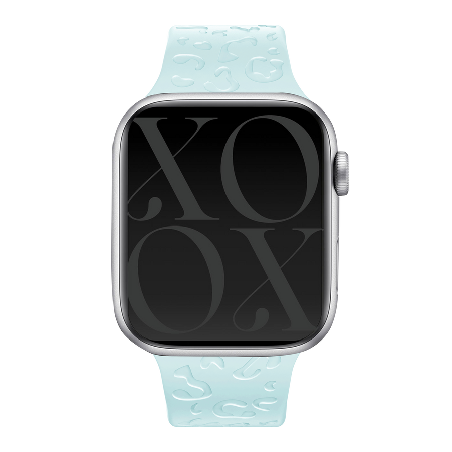 xoxo Wildhearts - Apple Watch siliconen bandje Leopard Print - light green - 44/45/46/49mm