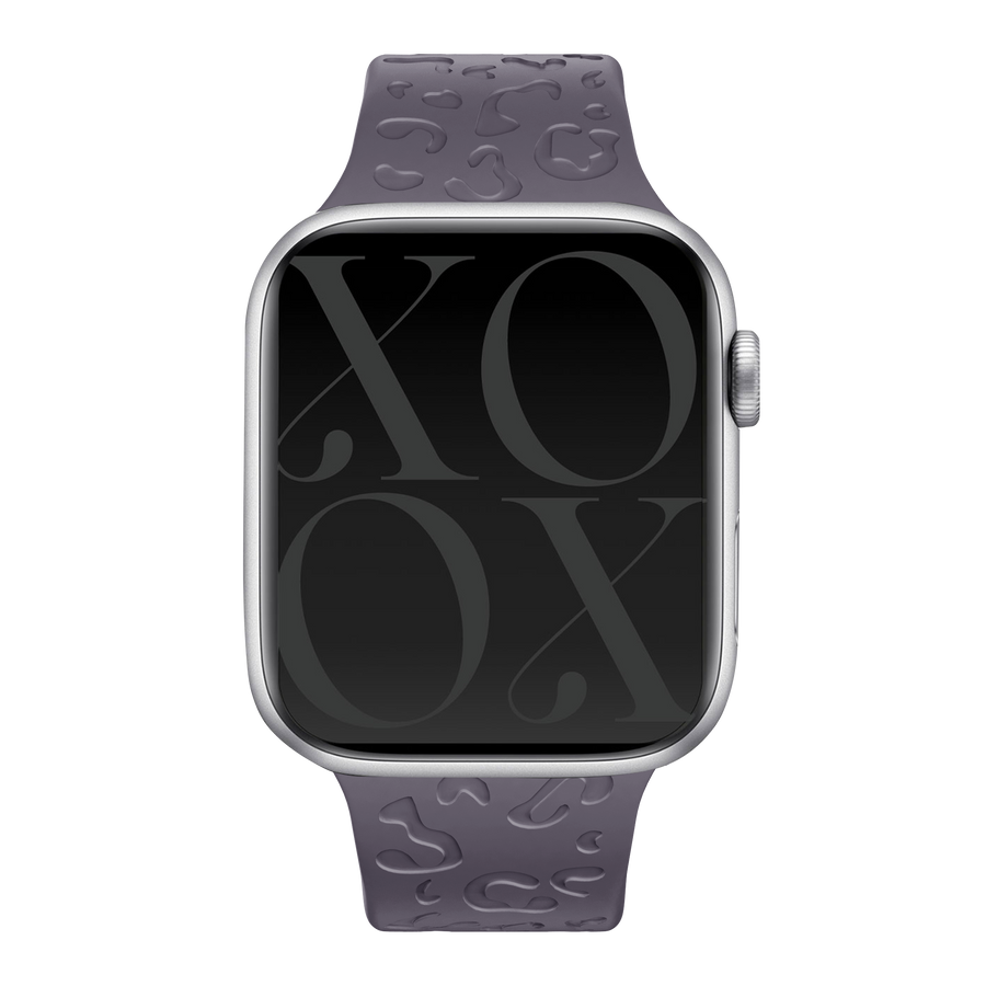 xoxo Wildhearts - Apple Watch siliconen bandje Leopard Print - dark cherry - 44/45/46/49mm