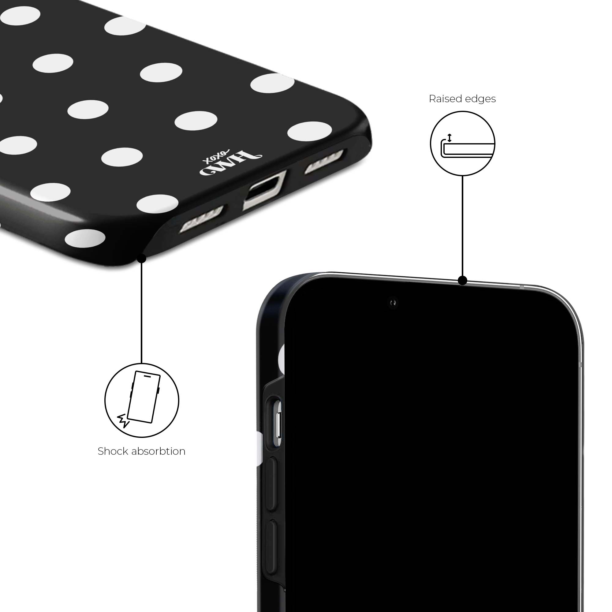 xoxo Wildhearts Polka Dots (Black) - iPhone 17 Air