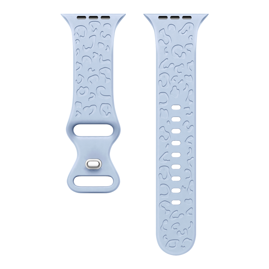 xoxo Wildhearts - Apple Watch siliconen bandje Leopard Print - light blue - 38/40/41/42mm
